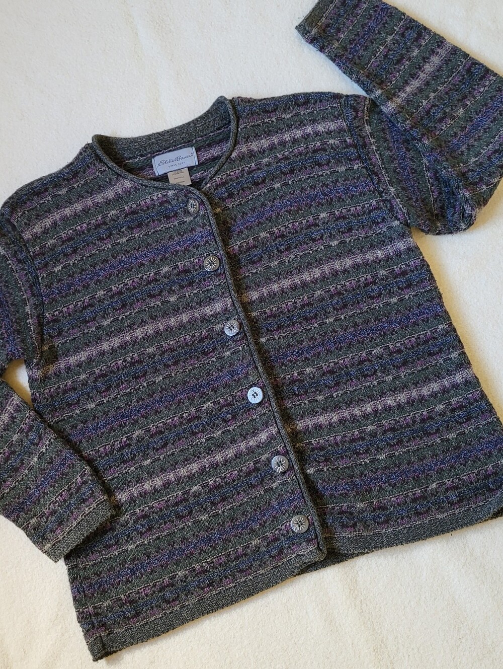 Vintage Eddie Bauer Cardigan Sweater Women's Size M Cotton Blend USA